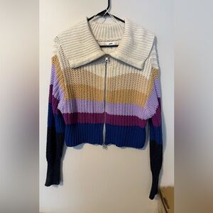 Aerie Colorful Striped Women's Zipper Sweater